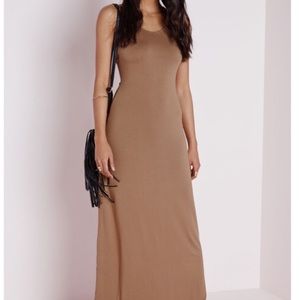 camel maxi dress