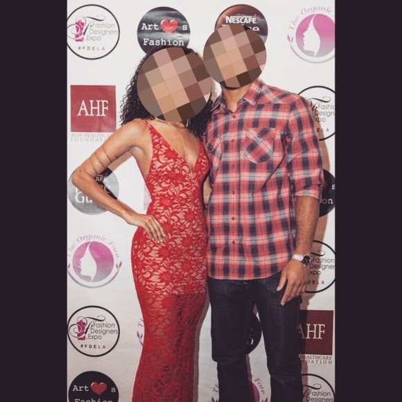 Red lace dress