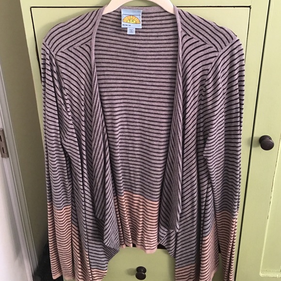 C&C California Grey and tan drapery sweater size M