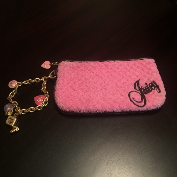 JUICY COUTURE SMALL PINK/BROWN WALLET/WRISTLET