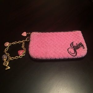 JUICY COUTURE SMALL PINK/BROWN WALLET/WRISTLET