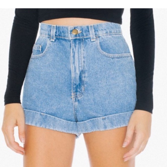 American Apparel High-Waist Jean Cuff Short