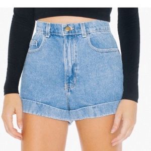 American Apparel High-Waist Jean Cuff Short