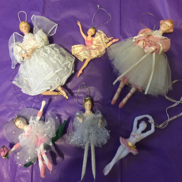 💕6 Holiday Ballerina Ornaments 💕