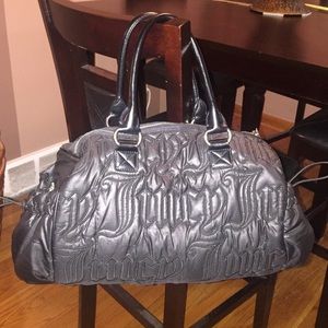 JUICY COUTURE LARGE BLACK HANDBAG W/SIDE POCKETS