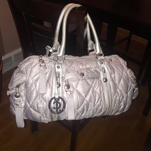 JUICY COUTURE LARGE SILVER PUFFY BAG