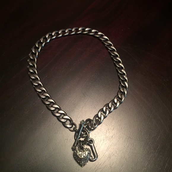 JUICY COUTURE CHARCOAL CHAIN CHOKER NECKLACE