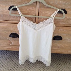 Lace trimmed camisole.  White House Black market