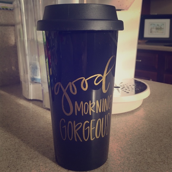 Good Morning Gorgeous black and gold Tumbler