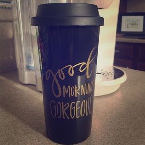 Good Morning Gorgeous black and gold Tumbler