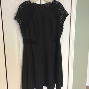 LBD. Forever 21+ solid and lace dress.