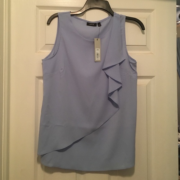 Sleeveless baby blue blouse