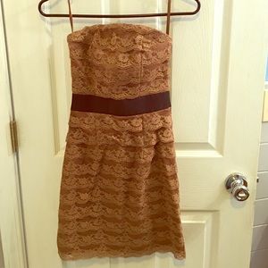 Bronze lace cocktail dress