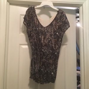 Multi colored partial crocheted back