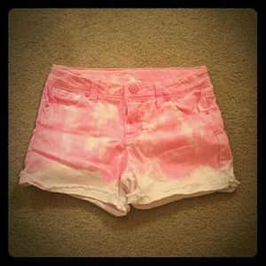 Tie-Dye Girls Pink and white shorts - L