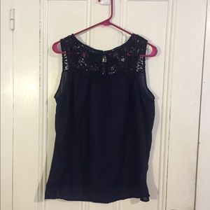 GAP Navy Blue Lace Top