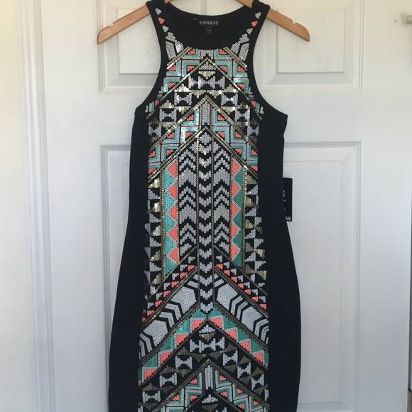 🆕 Express Aztec sequined dress - Picture 2 of 2
