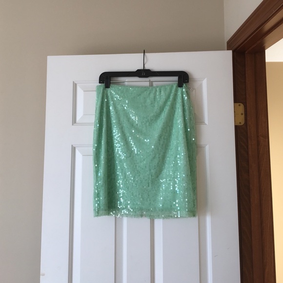 Sea green sequin skirt