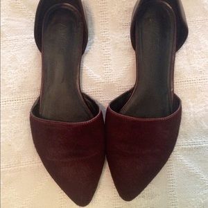 Vince Oxblood Nina Calf fur flats