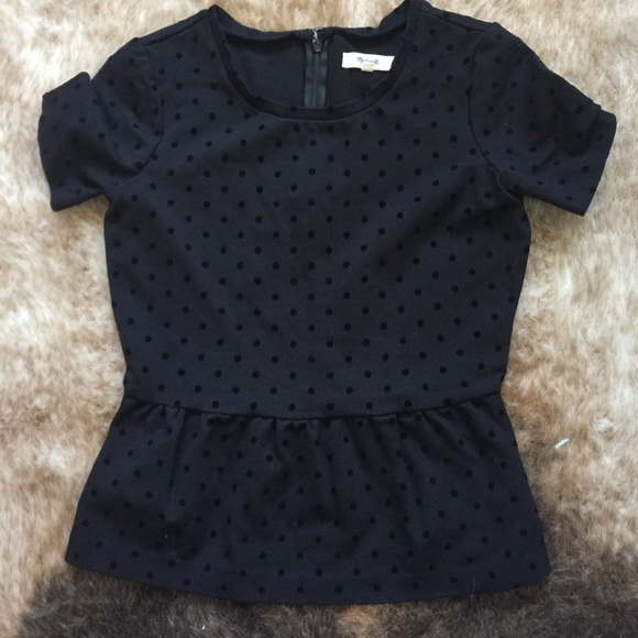 Madewell Polk dot ⚫️⚫️peplum shirt