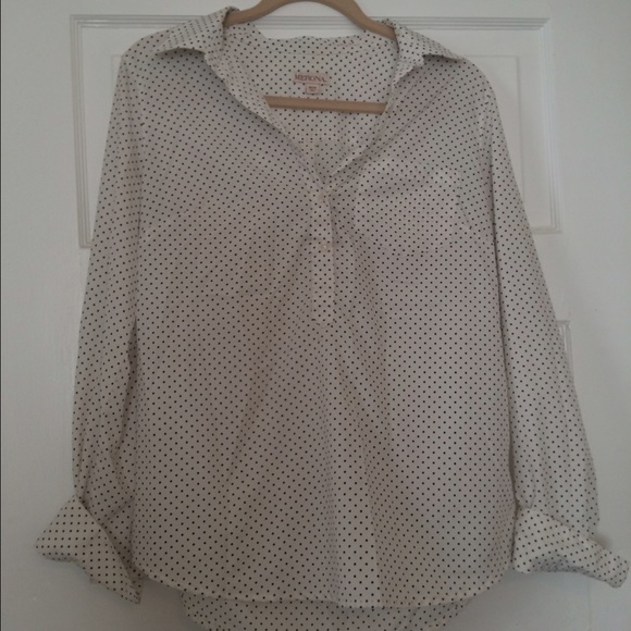 Black and white polka dot top