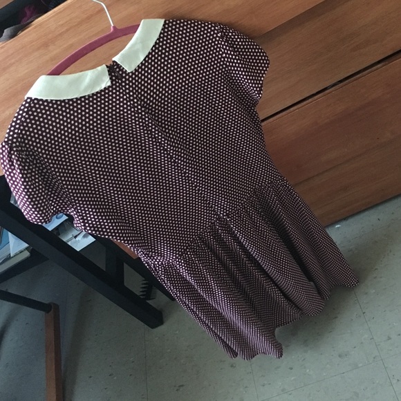 Peter Pan Collared Polka Dot Dress - Picture 2 of 3