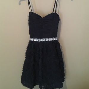 SUPER CUTE FANCY NAVY DRESS W/ RUFFLES AND SPARKLE