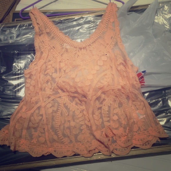 Lace/sheer tank top