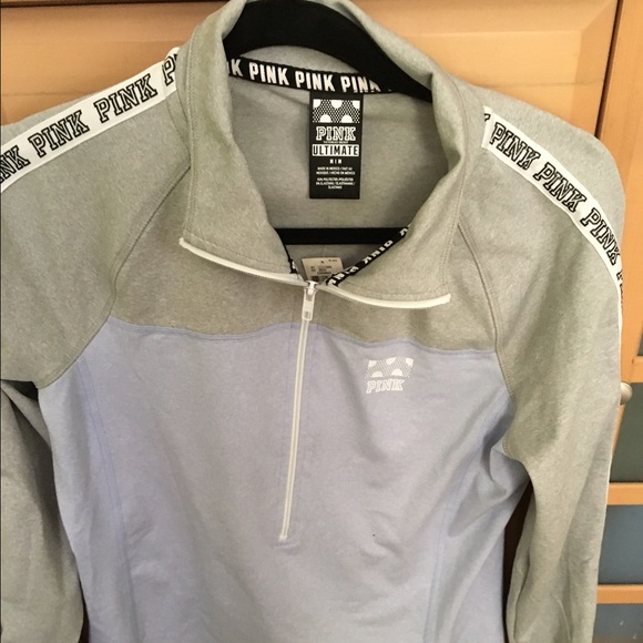 PINK. Quarter zip long sleeve jacket