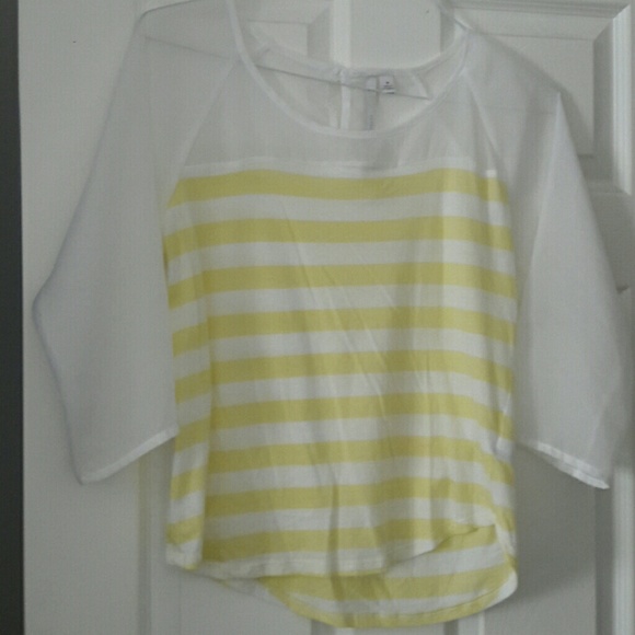 Beautiful yellow and white stripe feminine top