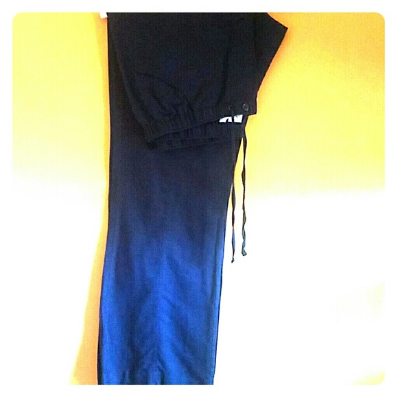 NY & Co. Navy Blue Linen Pants~Straight Leg~Sz L