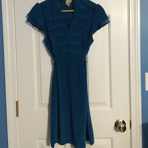 100% silk blue dress, size small