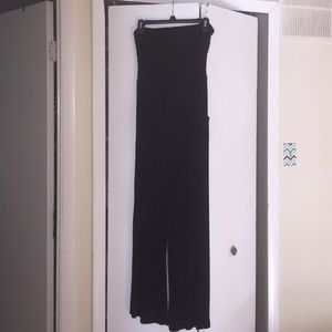 Black cotton/spandex jumpsuit