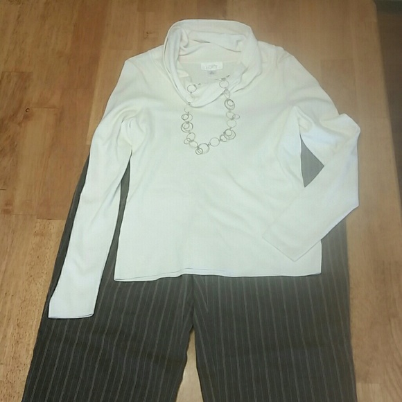 Cream colored cow neck sweater