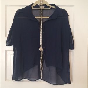 Sheer navy top