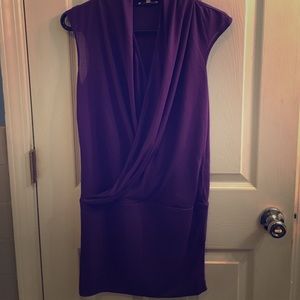 Purple dress with draping detail