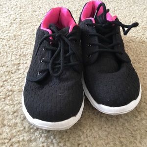 Black and pink sneakers