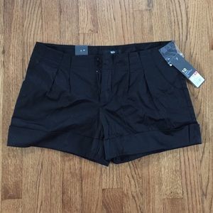 Mossimo Black Cuffed Pleated Shorts