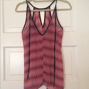 Delicate, sheer, multicolored tank