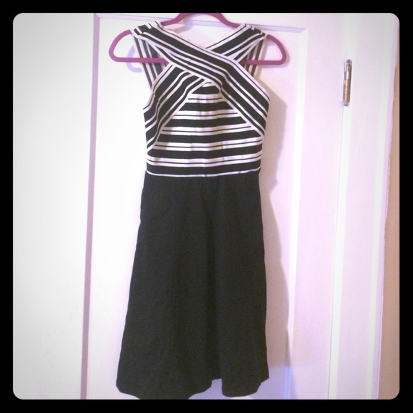 Maeve black and white dress size 0.