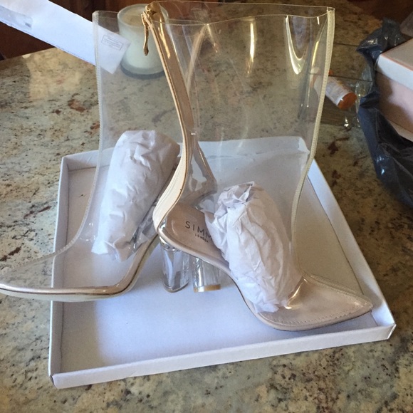 Clear pointed ankle boots