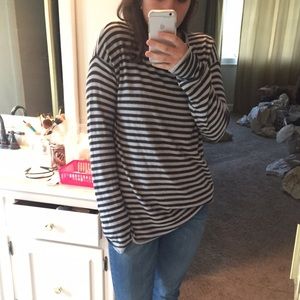 Long Oversized Grey and Navy Long Sleeve