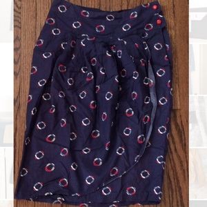 Vintage, red and navy skirt.