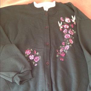 Dark green hummingbird and flower cover up