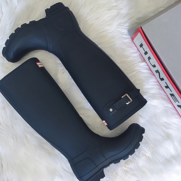 Hunter Shoes - •Navy Matte Hunter Original Tall Boots•