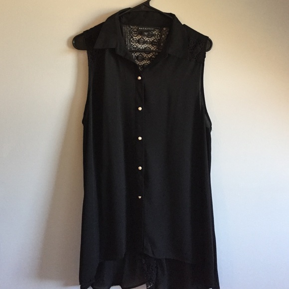 Black Button Down Tank
