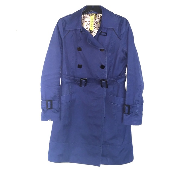 Soia & Kyo Marine Blue Twill Trenchcoat - Picture 1 of 4