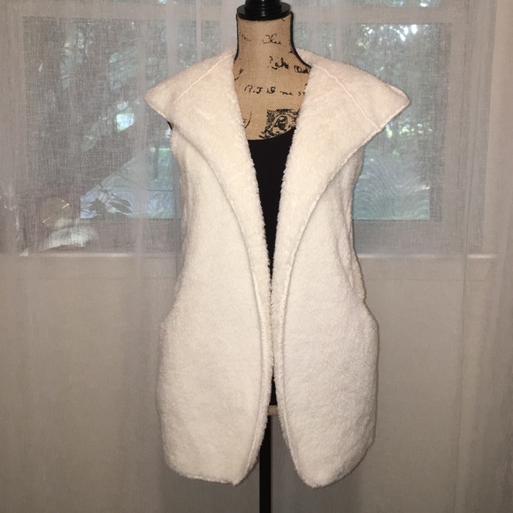 Hoodie; synthetic lambs wool with deep pockets