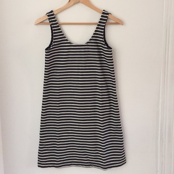 Navy and white striped tank Madewell dress