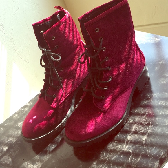Velvet Red Boots